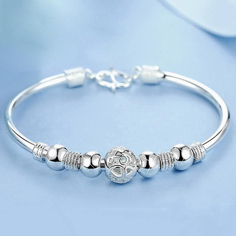 9/11 бусины, браслеты с подвесками на удачу, браслеты-манжеты для женщин, модные простые винтажные посеребренные браслеты с подвесками, корейские браслеты