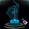 Lampe De Chevet LED 3D - Gym - Veilleuse Tactile - Multicolore - Télécommande - Design Contemporain