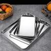 Stainless Steel Fruit Plate Heavy Duty Rectangle Loaf Pan Cake Dish Baking Tray Cookie Sheets