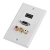 3 In 1 HDMI VGA RCA Ports Multimedia Panel Multi Level Protection Multimedia Wall Socket