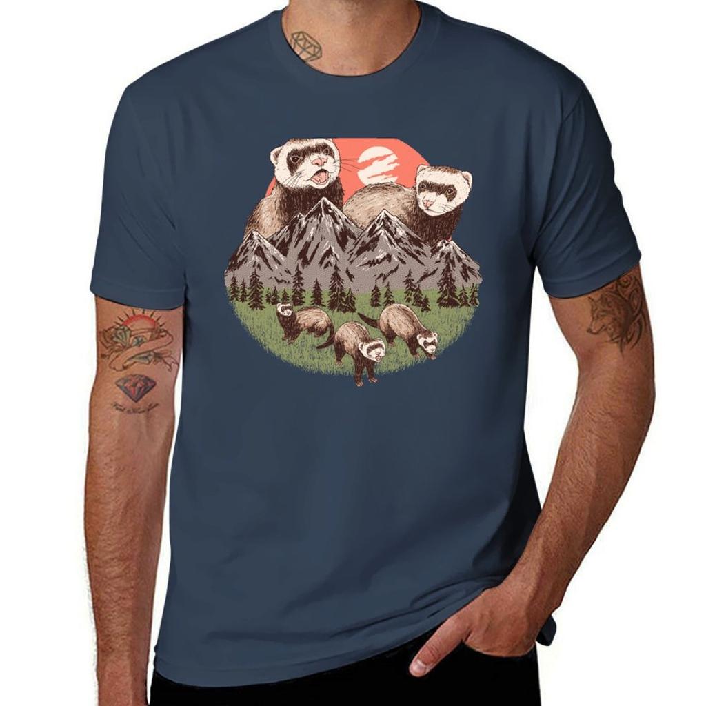 Mountain Ferrets TShirt Daily Wear Plain Short Sleeve Shirt