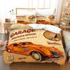 3D Digital Printing Quilt Set Three-Piece Cartoon Retro Car