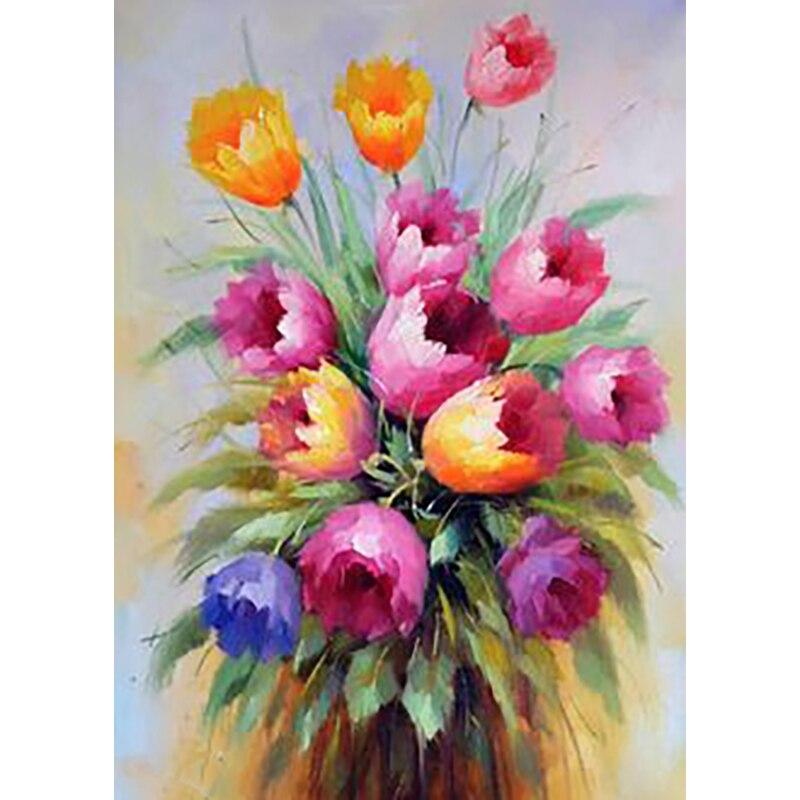 Painting New 5d Diy Diamond Flower Diamond Embroidery Scenery Cross Stitch Crafts Full Round Drill Home Decor Manual Gift