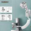 Bathroom Basin Faucet Extender Adjustable Washbasin External Shower Hair Washing Faucet Rinser Extension Water Divider Sprayer