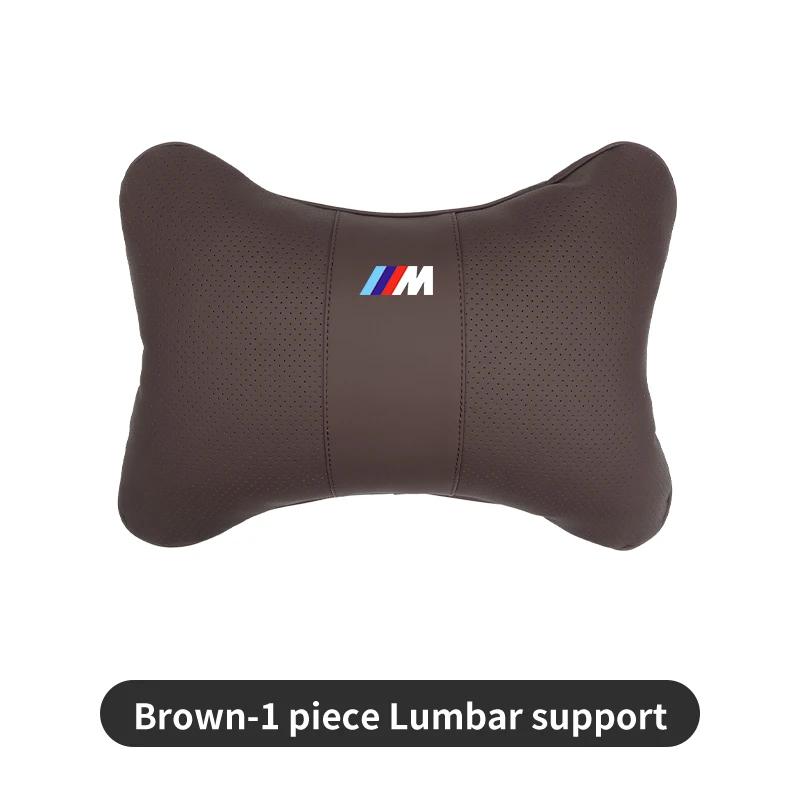 LRPOS1 New 2025 Leather Car Seat Headrest Memory Foam Comfort Neck Pillow Auto Interiors For BMW M X1 X3 X5 F30 F10 E90 F20 E46 E60 E70