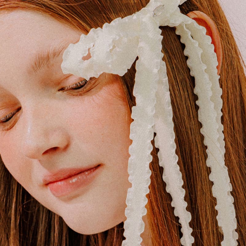 mellotory double ribbon hairpin (ivory)