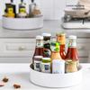 Вращающаяся стойка для хранения приправ, стойка для хранения косметики, 2-слойный поднос для банок со специями и солью, кухонный органайзер, экономящий место, полка, держатель для бытовых принадлежностей