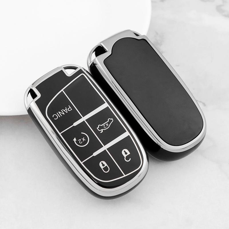 Чехол-брелок из ТПУ для умного ключа автомобиля с 5 кнопками для Jeep Cherokee Wrangler Compass Renegade Grand Patriot Grand Брелок
