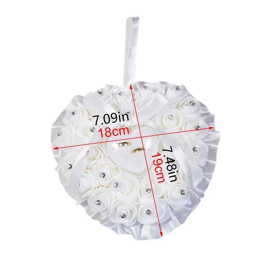 Romantic Wedding Ring Pillow Transparent Box Ring Holder Exquisite Heart Ring Pillow For Wedding