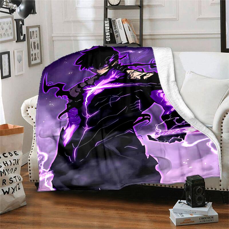 1pc Blanket Solo Leveling Sung Jin-woo1 Print Design, Lightweight Blanket for Sofa, Bed- Soft &Warm, Gift for All Seasons like Christmas, Halloween