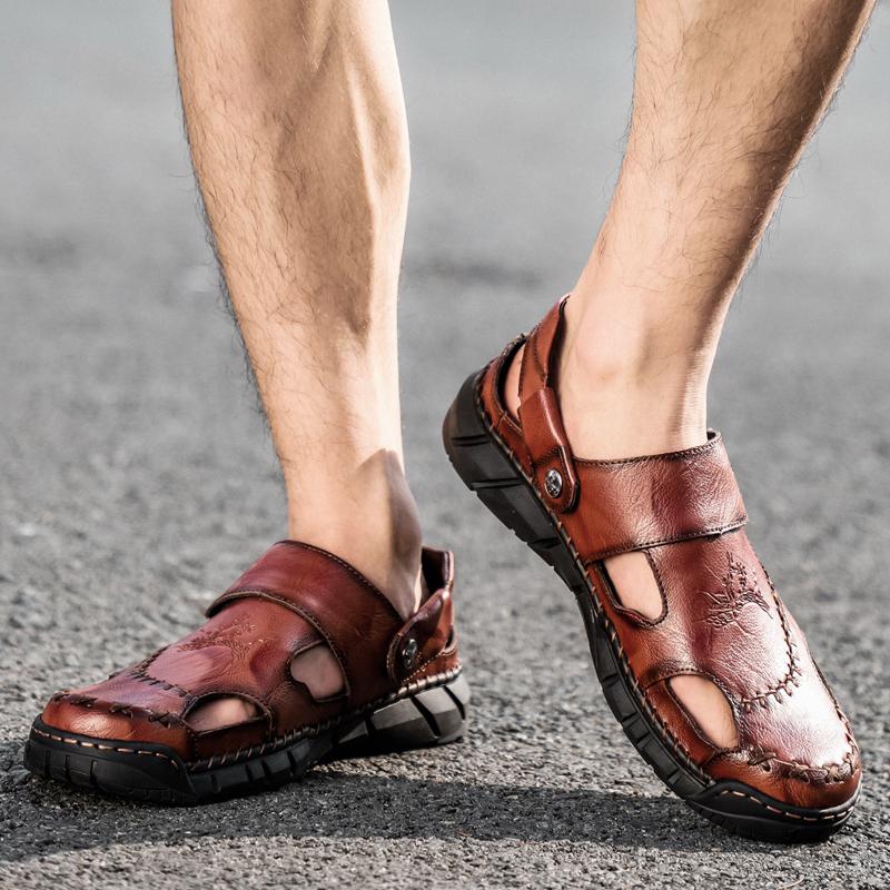 38-50 Мужские сандалии ручной работы Сандалии для активного отдыха Кожаные сандалии Пляжная обувь Походные сандалии для активного отдыха из кожи