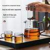 Китайский стеклянный чайный набор YIHUTEA с подставкой из сосны