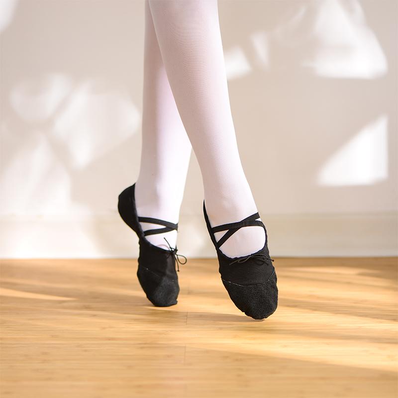Балетные туфли для девочек, парусиновые балетные тапочки на мягкой подошве, детские балетки для практики, женская танцевальная обувь
