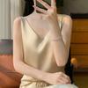 Женский жилет с V-образным вырезом без рукавов, однотонные топы свободного кроя из гладкого атласа, универсальная повседневная одежда