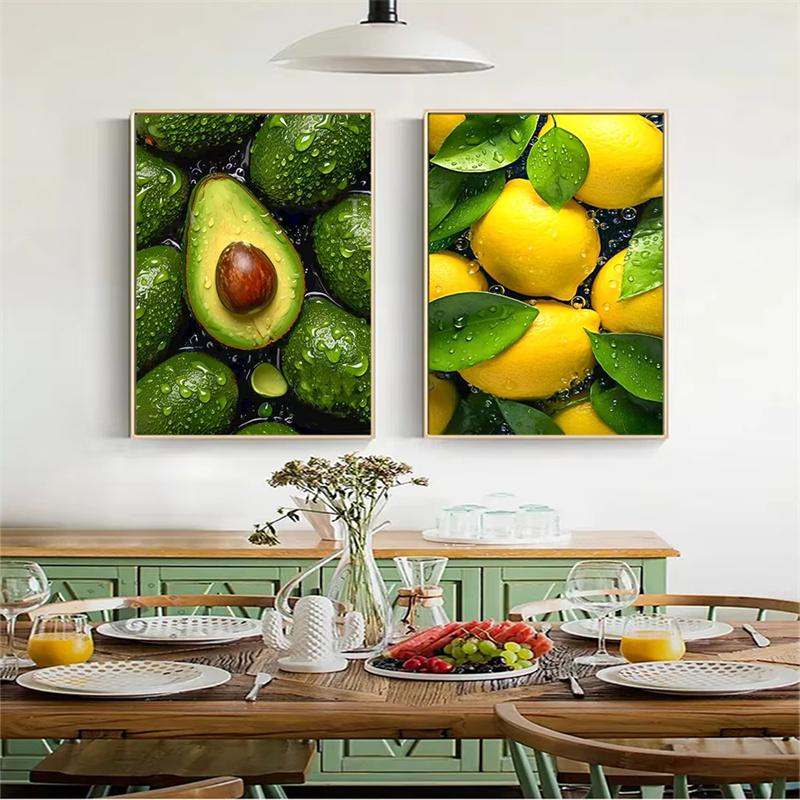 Fruit Diamond Painting Strawberry Lemon Picture Full Diamond Mosaic Cross Stitch Kit Art DIY Kitchen Restaurant Home Decoration
