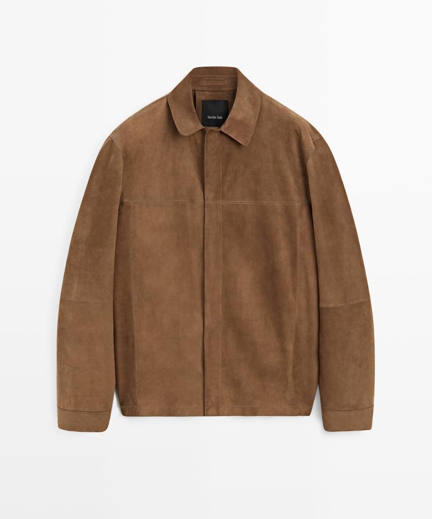 Massimo Dutti Lightweight Suede Leather Overshirt