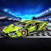 Техническая суперскоростная зеленая модель спортивного автомобиля Lamborghini, строительные блоки, знаменитый автомобиль, сборные кирпичи, детские игрушки для взрослых