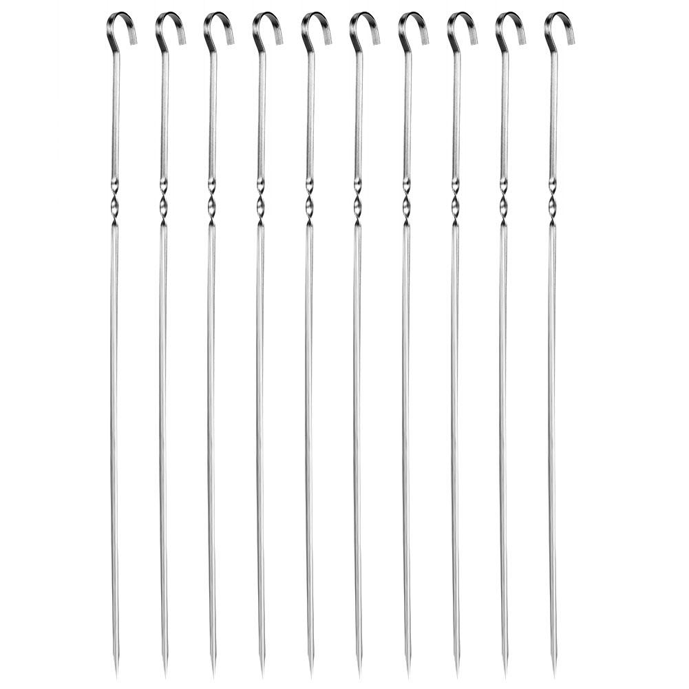 10 шт. Шампуры плоские для барбекю из нержавеющей стали, инструмент для гриля для вечеринок, мероприятий на открытом воздухе