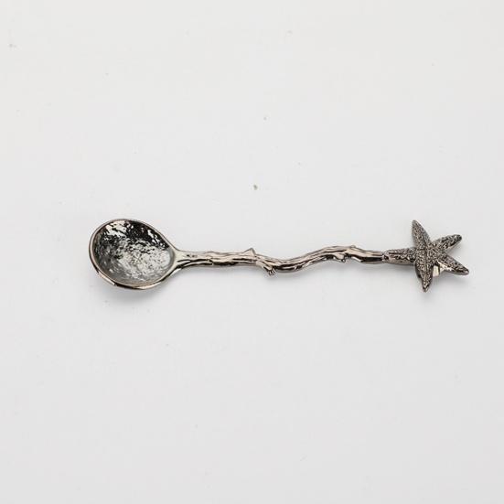 Coffee Spoon Vintage Hammer Effect Zinc Alloy Dragonfly Star Branch Ice Cream Spoon Kitchen