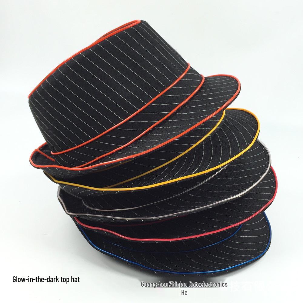 Светодиодная светящаяся шляпа-цилиндр британского джентльмена - Стильный тренд для выпускных вечеров и джазовых мероприятий