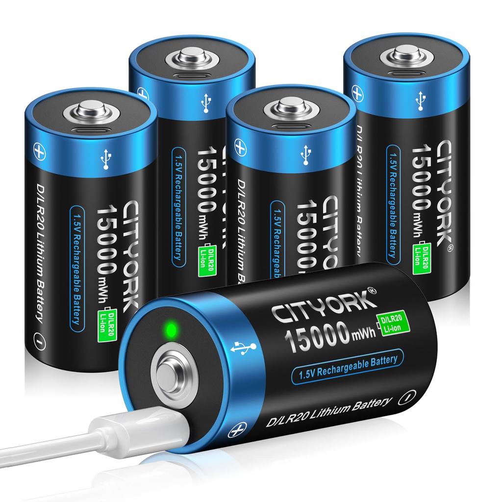 1.5V D Battery Type C USB D R20 LR20 Rechargeable Li-ion Batteries Battery For RC Camera Drone Accessories Gas Stove