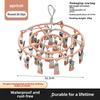 Plastic Dipped 24-Clip Round Sock and Underwear Drying Rack for Household Use
