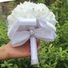 Satin Rose Flower Bouquet Romantic Artificial Rose Flower Bridal Wedding Bouquet  Bridal Wedding