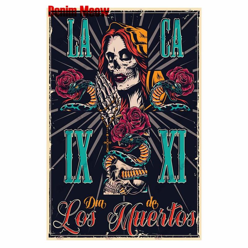 Студия винтажной татуировки, металлическая жестяная вывеска, красивая девушка, металлическая табличка, татуировка красивая девушка, ретро-декор стен, декор комнаты, WY36