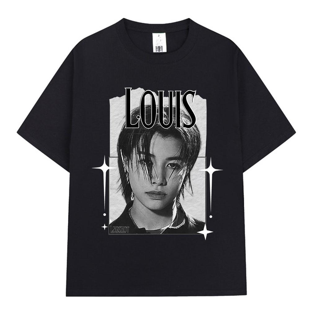 Корейская K-pop Хип-хоп Группа Lngshot LOUIS Футболка Мужская Женская Одежда Мода Оверсайз Хлопок Повседневная Короткий Рукав Топы Унисекс...