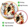 Winter Holiday Window Art Cat Christmas Static Cling Decal, Waterproof PVC Festive Sticker, Home Ornaments Easy Apply Decorative for Living