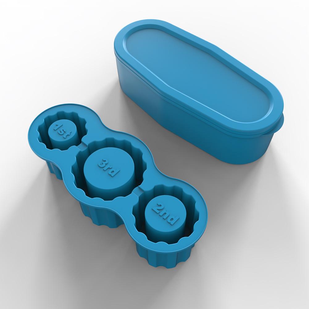 - Большая форма для льда с крышкой, силиконовая цилиндрическая форма для льда на 30-40 унций (синий