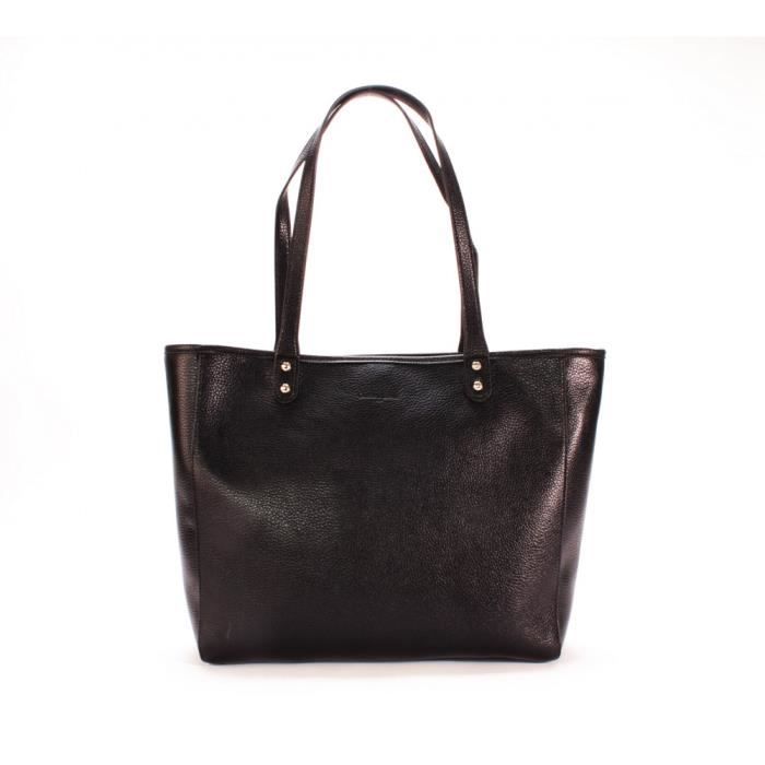 Sac cabas - CHRISTIAN LACROIX - Amatista 4 - Noir - Cuir saffiano - Bandoulière amovible