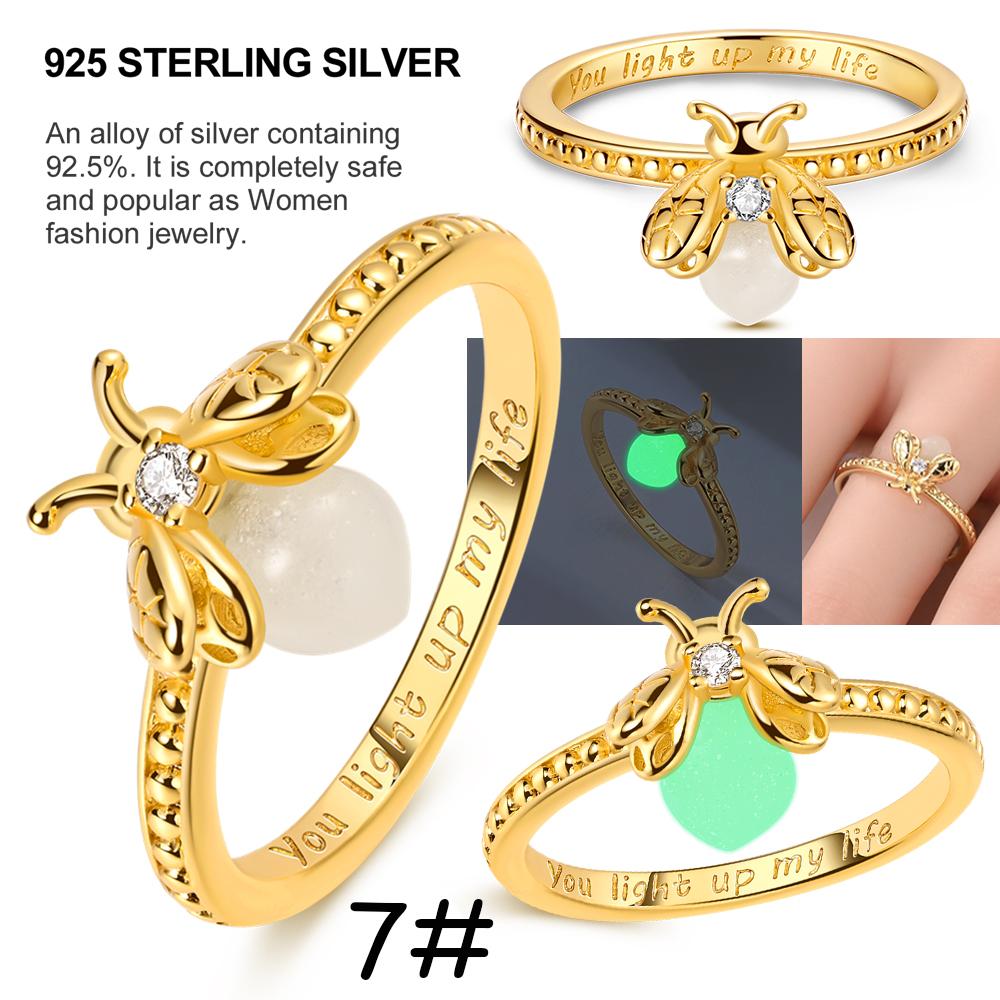 Copper Luminous Firefly Charms Beads Lovely Golden Glowworm Pendant Fit Original Bracelet Diy Women Jewelry Gift