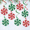Рождественские конфеты Подвесные спирали Блестящие Зеленые Красные Белые Конфеты Гирлянда Баннеры Рождественская вечеринка Потолочный стример для детского душа Дня рождения Свадебного декора