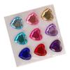 9PCS Large Heart Rhinestone Stickers PVC Colorful Self Adhesive Jewels 3D Crystal Gem Stickers for