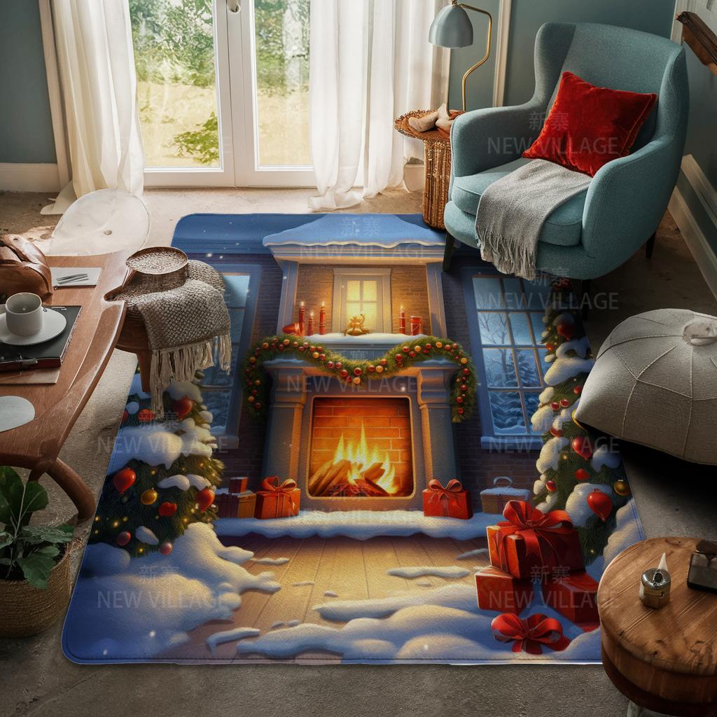 Ковер у входа в дом Домашний коврик у двери Гостиная Ванная Комната Ноги ванная комната Нескользящие коврики с водопоглощением для ванной Счастливого Рождества зима