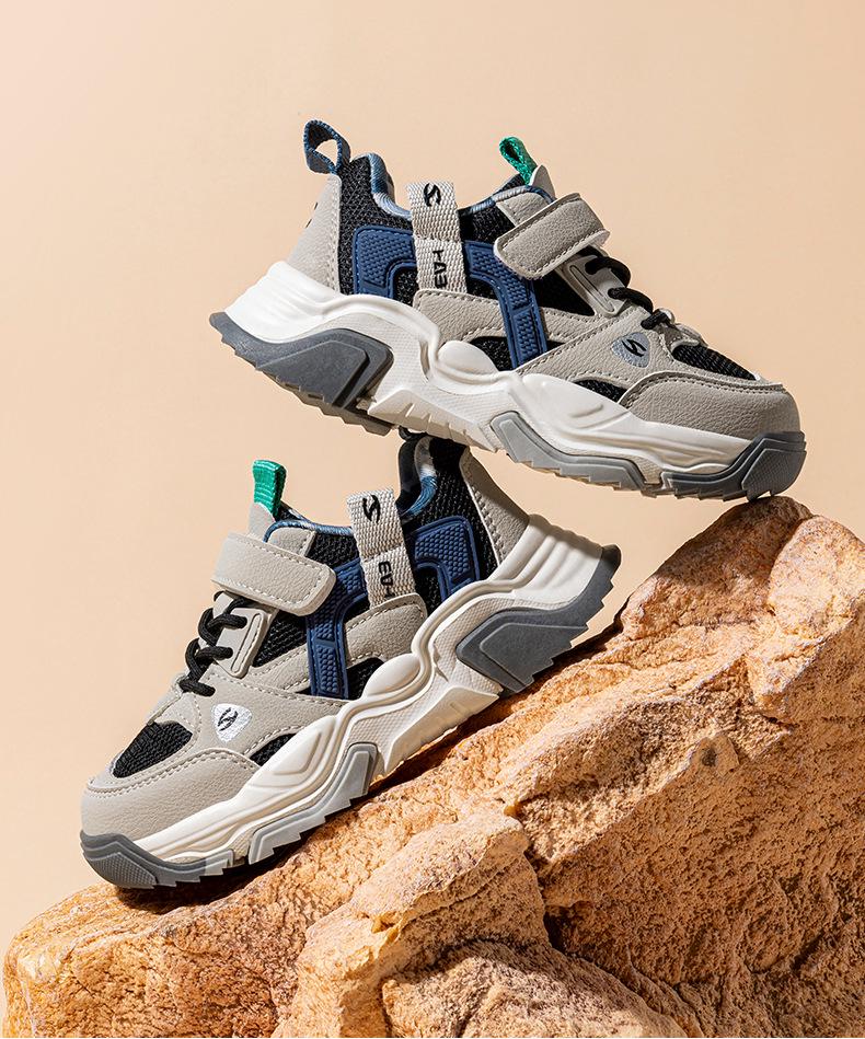 Детские дышащие сетчатые спортивные туфли Habi Bear - Удобные повседневные кроссовки для мальчиков на весну и осень.