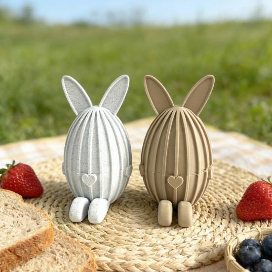 Заполняемое пасхальное яйцо, напечатанное на 3D-принтере, шарнирный гибкий пасхальный кролик с подвижными суставами для декора стола, наполнители для пасхальной корзины, подарки для детей и взрослых