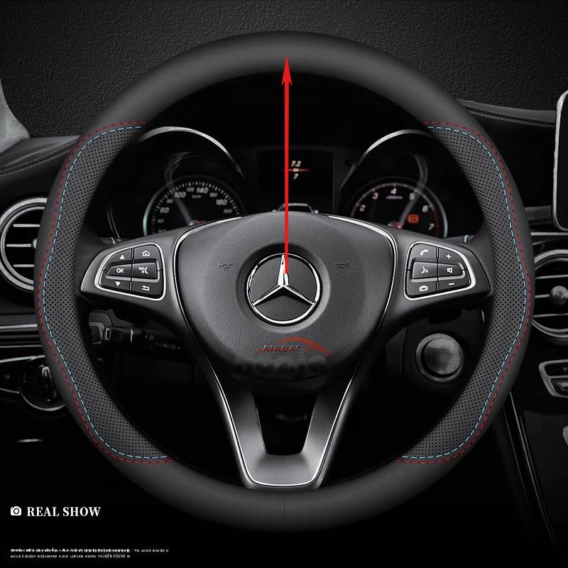 Кожаная накладка на руль автомобиля для Mercedes-Benz GLE S GLE GLS G GL CL ML R SL GLK 400 450 500 350 320 580 38см Аксессуары
