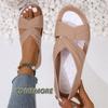 Мода 2024 года, новый летний стиль, модные удобные износостойкие элегантные пляжные повседневные сандалии с мягкой подошвой для женщин с круглым носком, нескользящие
