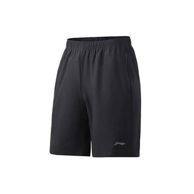 Li Ning Training Series Logo Print Дышащие повседневные шорты для бега Мужские шорты черного цвета AKSR111-1