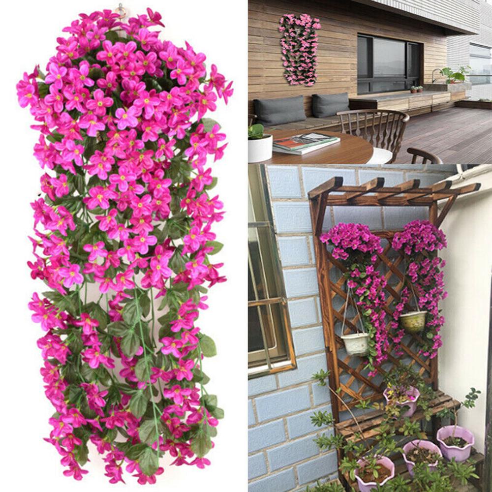 Artificial Fake Flowers Ivy Vine Hanging Garland Plant Wedding Home Decoration