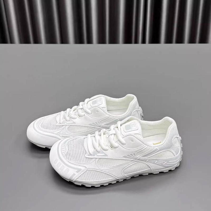 Сетчатые женские летние новые полые дышащие на шнуровке на толстой подошве тонкие повседневные спортивные туфли