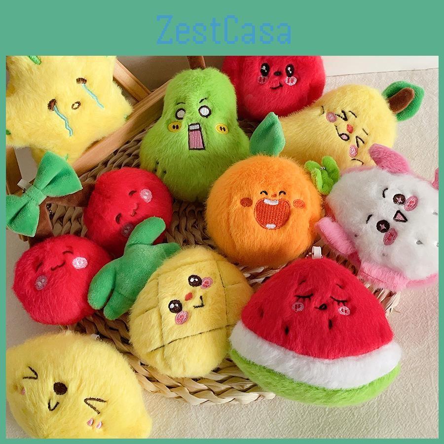 Watermelon Cherry Mini Fruit Plush Doll Keyring Girls Gifts Bag Pendant Decor