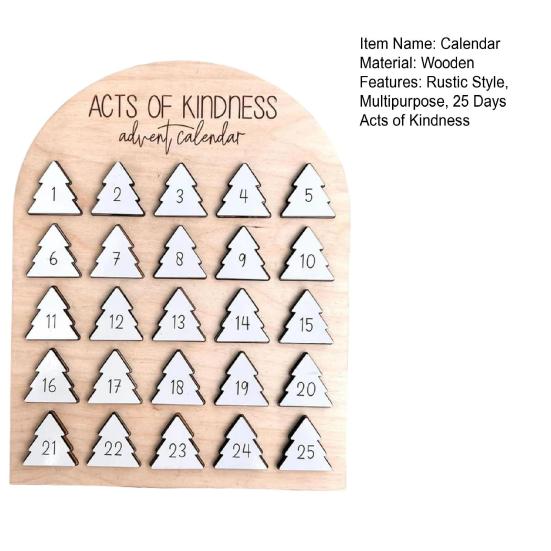 Деревянный рождественский адвент-календарь Акты доброты Адвент-календарь Рождественская елка 25