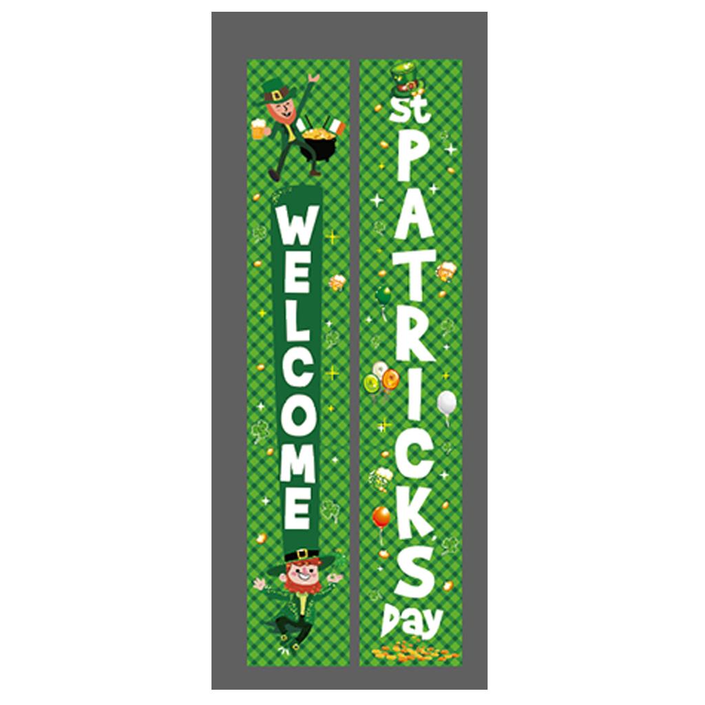 St. Patrick'S Day Family Party Door Frame Decoration Couplet Polyester Cloth Flag Poster Customization