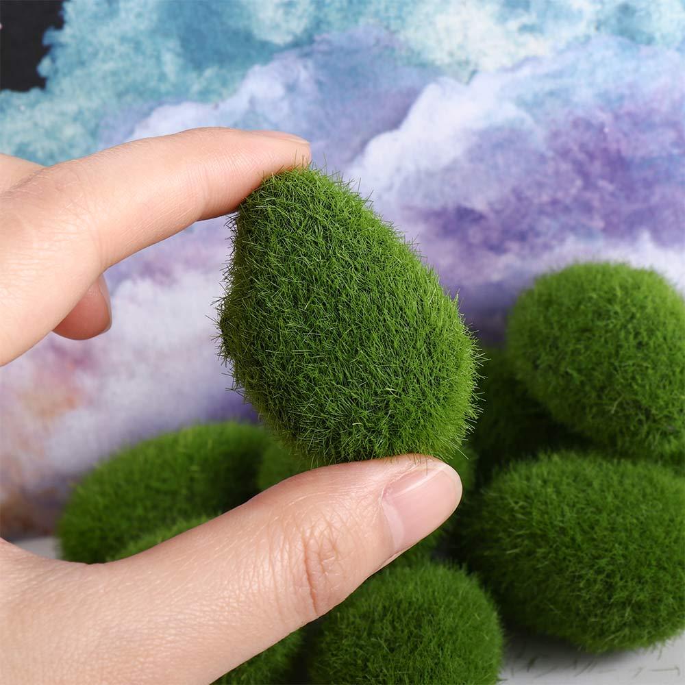 Diy Decoration Artificial Green Moss Ball Artificial Moss Rocks Simulation Plant Faux Green Moss