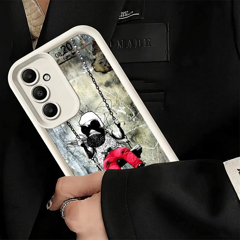 Phone Case for Samsung Galaxy A17 A16 A15 A14 A13 B-Banksy Art Graffiti Artist A56 A36 A26 A55 A35 A25 A54 A34 A24 A53 A33 A23 A