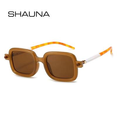 SHAUNA модные квадратные солнцезащитные очки женские оттенки UV400 винтажные заклепки мужские панк прозрачные градиентные солнцезащитные очки