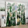 Country Forest Curtain Wild Animal Bear Deer fox Wolf Country Printed Curtain Semi-blackout Drape Bedroom Window Living Area Room Pair Of 2 Panels